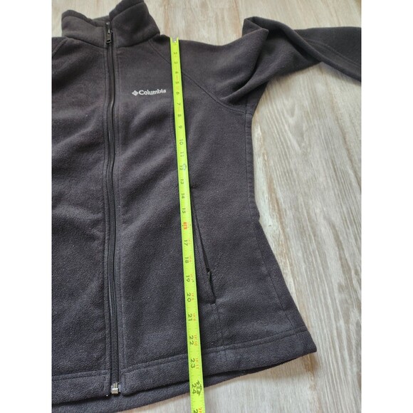 Columbia Womens Black Fleece Full Zip Jacket Adjustable Waist High Neck Sz M - Picture 7 of 9